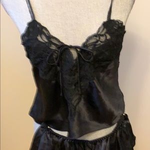 Victoria’s Secret two piece black satin lingerie